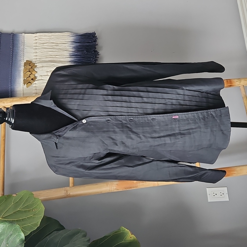 PinPINK TARTAN Pleated Button Down Shirt